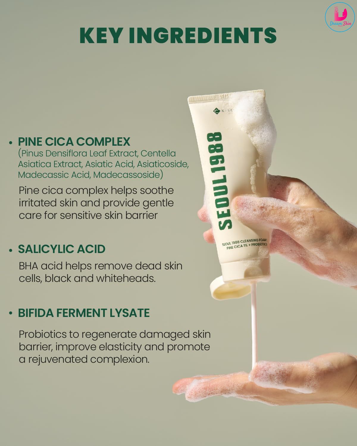 KSECRET SEOUL 1988 Cleansing Foam Pine Cica 1% + Probiotics 150ml